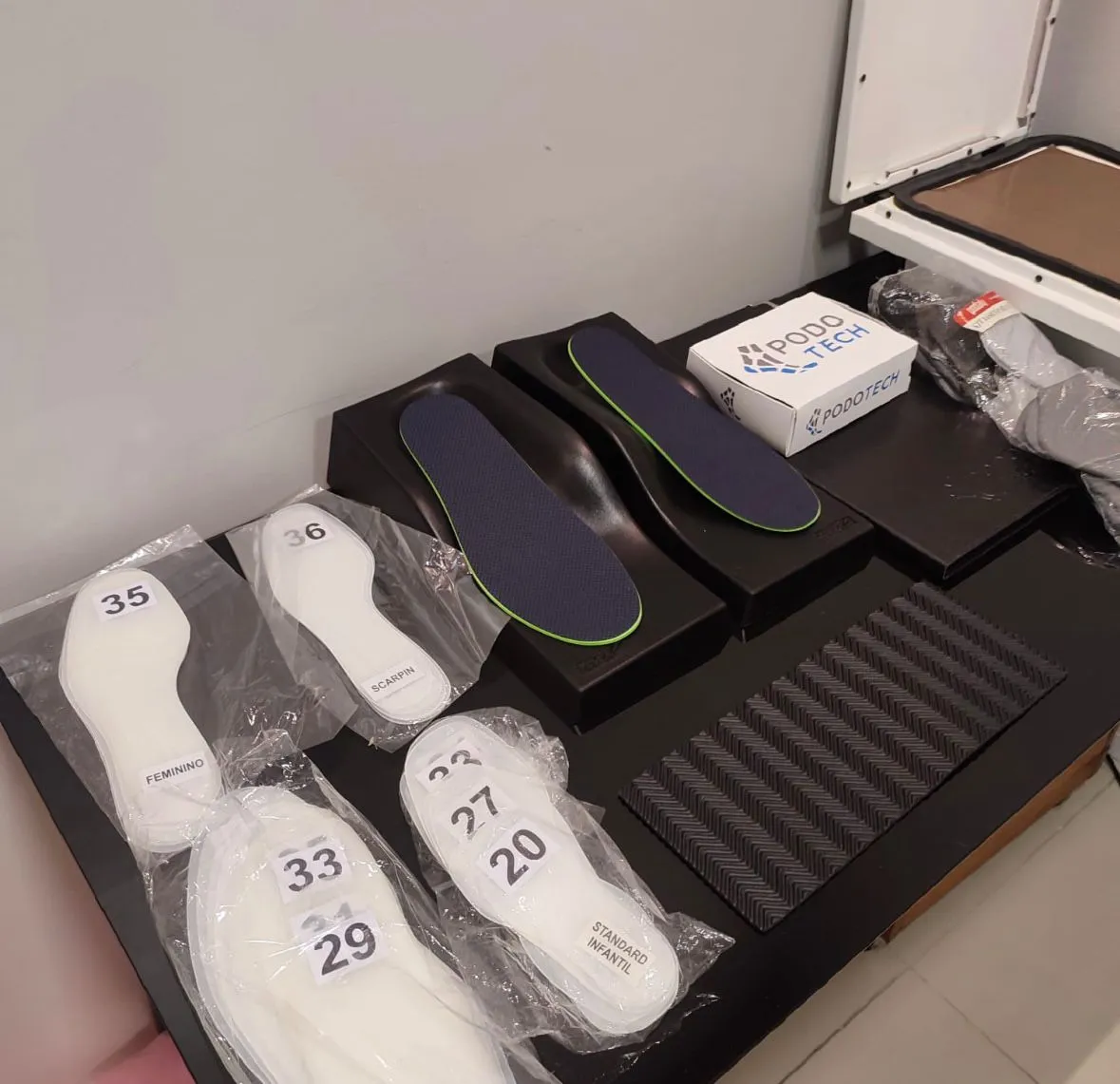 Palmilhas ortopédicas prontas para uso